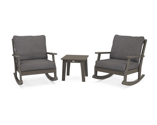 POLYWOOD Braxton 3-Piece Deep Seating Rocker Set in Vintage Coffee / Ash Charcoal image