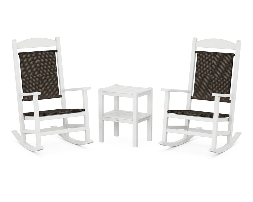 POLYWOOD Presidential Woven Rocker 3-Piece Set in White / Cahaba image