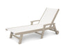 POLYWOOD Coastal Chaise with Wheels in Sand / White Sling image