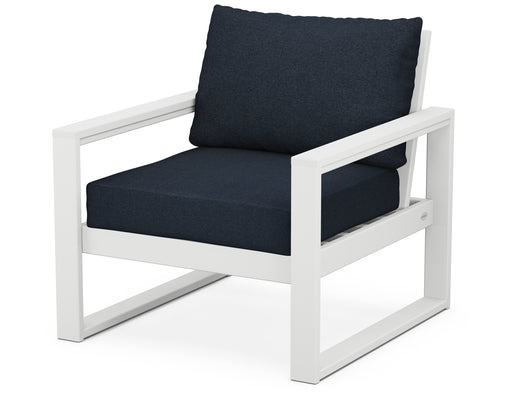 POLYWOOD EDGE Club Chair in White / Marine Indigo image