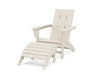 POLYWOOD Modern Adirondack Chair 2-Piece Set with Ottoman in Sand image