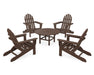 POLYWOOD Classic Folding Adirondack 5-Piece Conversation Group in Mahogany image