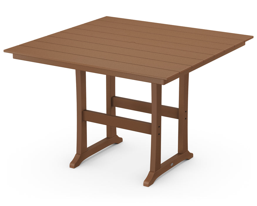 POLYWOOD Farmhouse Trestle 59" Bar Table in Teak image