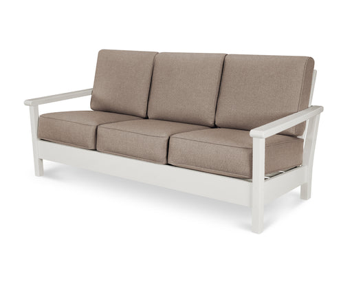 POLYWOOD Harbour Deep Seating Sofa in Vintage White / Sancy Shale image