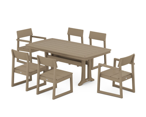 POLYWOOD EDGE 7-Piece Dining Set with Trestle Legs in Vintage Sahara image