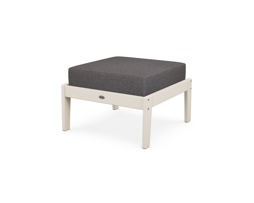 POLYWOOD Lakeside Deep Seating Ottoman in Sand / Ash Charcoal image