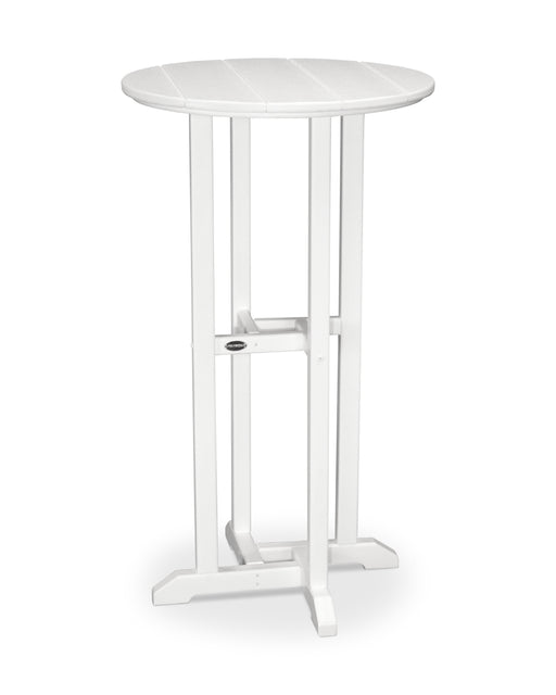 POLYWOOD 24" Round  Farmhouse Bar Bistro Table in White image