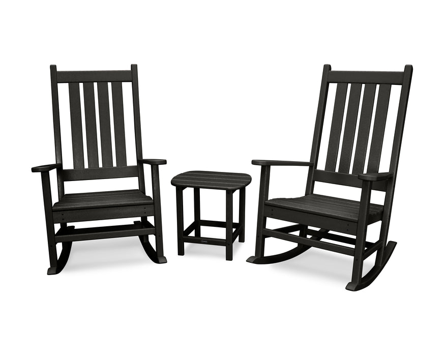 POLYWOOD Vineyard 3-Piece Rocking Set in Black