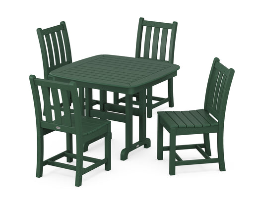 POLYWOOD Traditional Garden Side Chair 5-Piece Dining Set in Green image