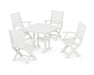 POLYWOOD Signature Folding Chair 5-Piece Dining Set in White image