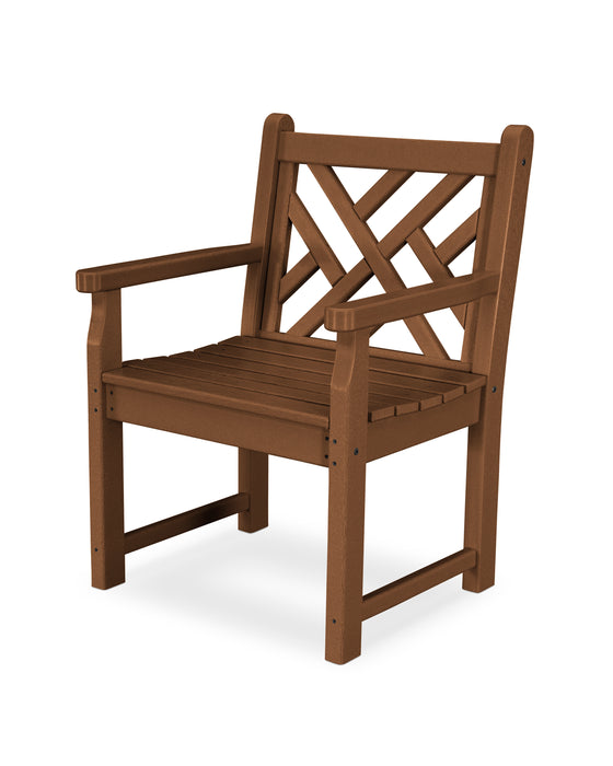 POLYWOOD Chippendale Garden Arm Chair in Teak