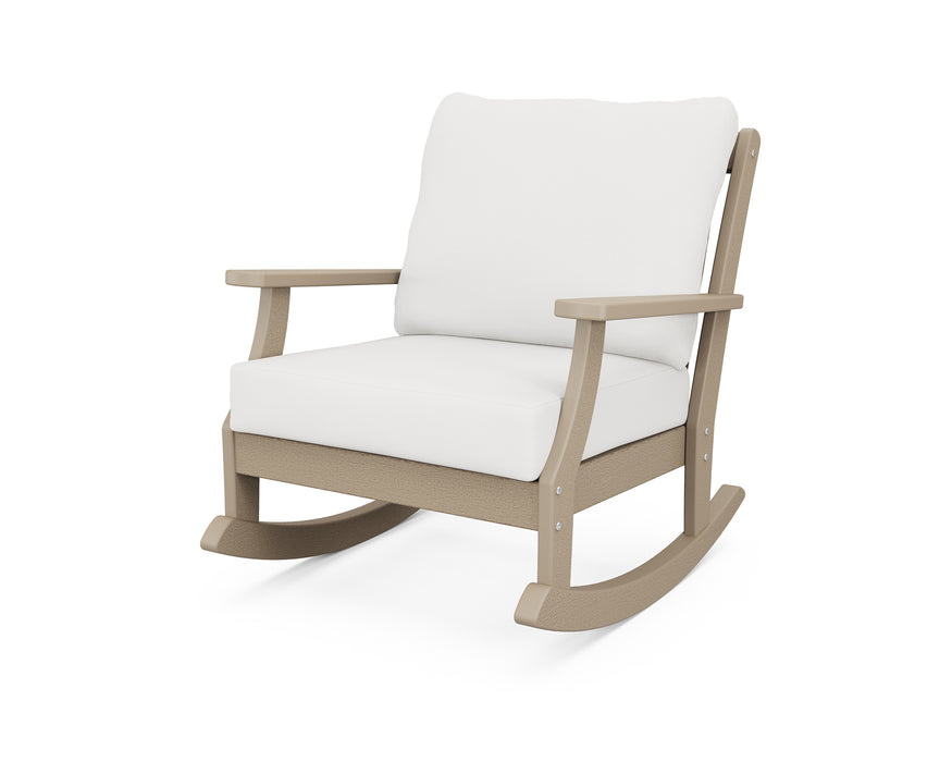 POLYWOOD Braxton Deep Seating Rocking Chair in Vintage Sahara / Natural Linen image