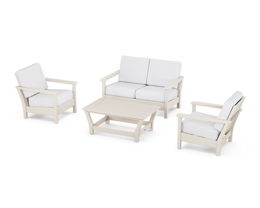 POLYWOOD Harbour 4-Piece Deep Seating Set in Sand / Natural image