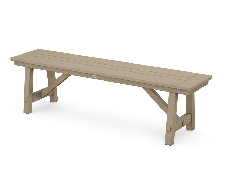 POLYWOOD Rustic Farmhouse 60" Backless Bench in Vintage Sahara image