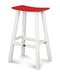 POLYWOOD Contempo 30" Saddle Bar Stool in White / Sunset Red image