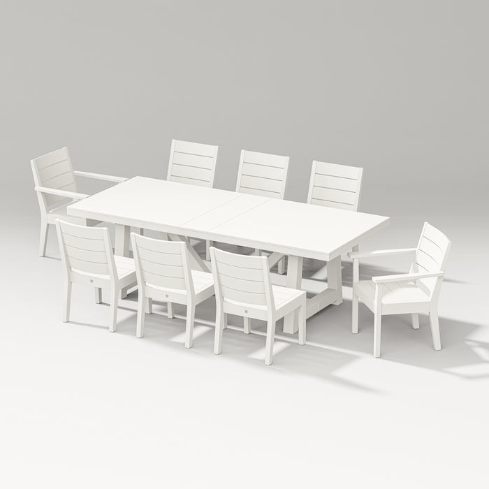 PW Designer Series Latitude 9-Piece A-Frame Table Dining Set in Vintage White