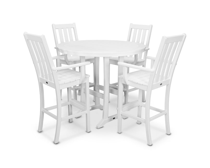 POLYWOOD Vineyard 5-Piece Bar Set in White