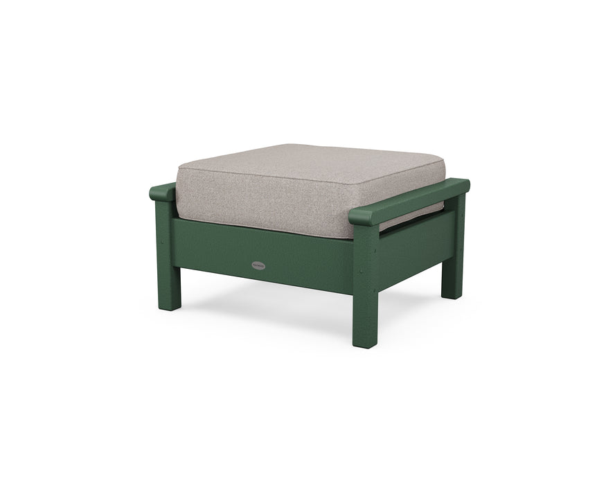 POLYWOOD Harbour Deep Seating Ottoman in Green / Weathered Tweed