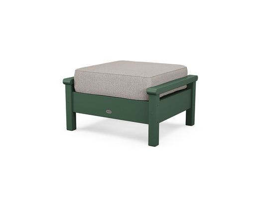 POLYWOOD Harbour Deep Seating Ottoman in Green / Weathered Tweed image