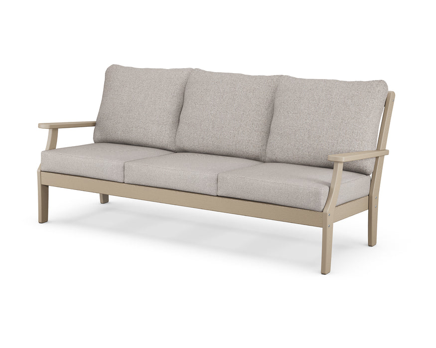 POLYWOOD Braxton Deep Seating Sofa in Vintage Sahara / Weathered Tweed