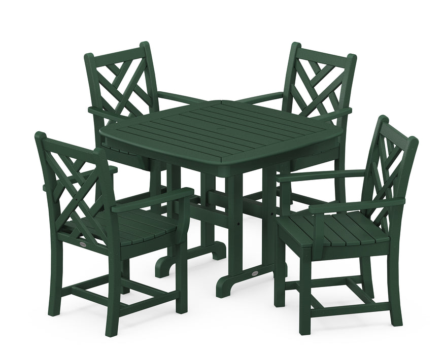 POLYWOOD Chippendale 5-Piece Dining Set in Green