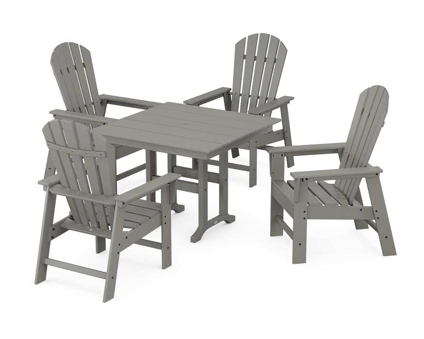 POLYWOOD South Beach 5-Piece Farmhouse Dining Set in Slate Grey