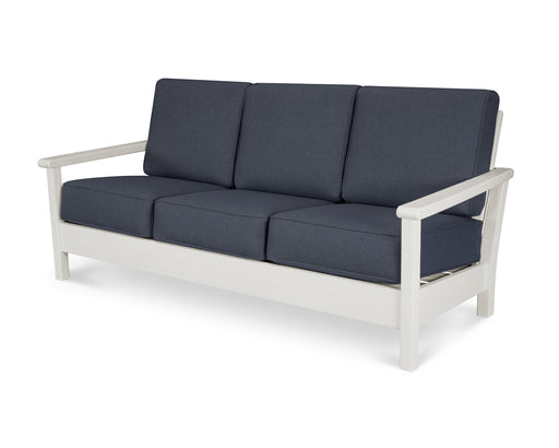 POLYWOOD Harbour Deep Seating Sofa in Vintage White / Sancy Denim image
