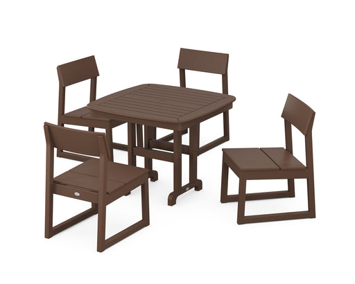 POLYWOOD EDGE Side Chair 5-Piece Dining Set in Mahogany image