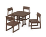 POLYWOOD EDGE Side Chair 5-Piece Dining Set in Mahogany image