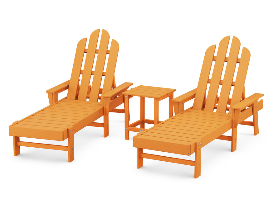 POLYWOOD Long Island Chaise 3-Piece Set in Tangerine image