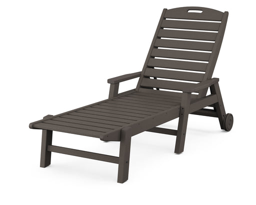 POLYWOOD Nautical Chaise with Arms & Wheels in Vintage Coffee image