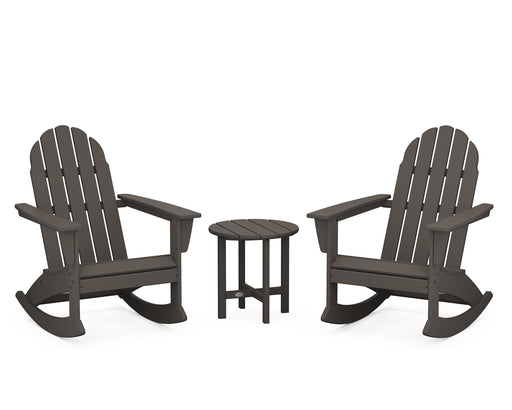 POLYWOOD Vineyard 3-Piece Adirondack Rocking Chair Set in Vintage Coffee image