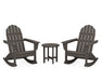 POLYWOOD Vineyard 3-Piece Adirondack Rocking Chair Set in Vintage Coffee image