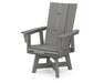 POLYWOOD Modern Curveback Upright Adirondack Swivel Chair in Slate Grey image