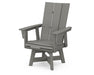 POLYWOOD Modern Curveback Adirondack Swivel Dining Chair in Slate Grey image