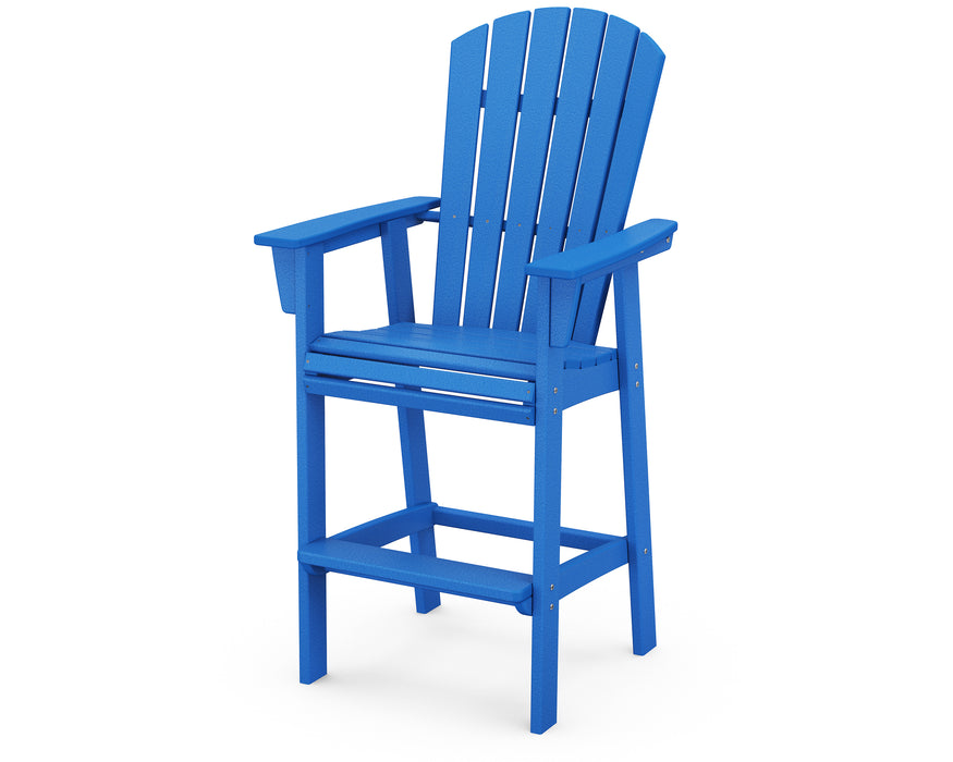 POLYWOOD Nautical Curveback Adirondack Bar Chair in Pacific Blue