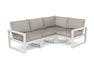 POLYWOOD EDGE 4-Piece Modular Deep Seating Set in Vintage White / Weathered Tweed image