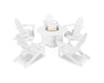 POLYWOOD Classic Folding Adirondack 6-Piece Conversation Set with Fire Pit Table in White image