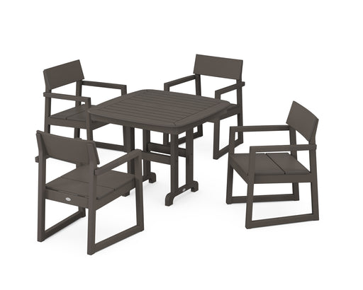 POLYWOOD EDGE 5-Piece Dining Set in Vintage Coffee image