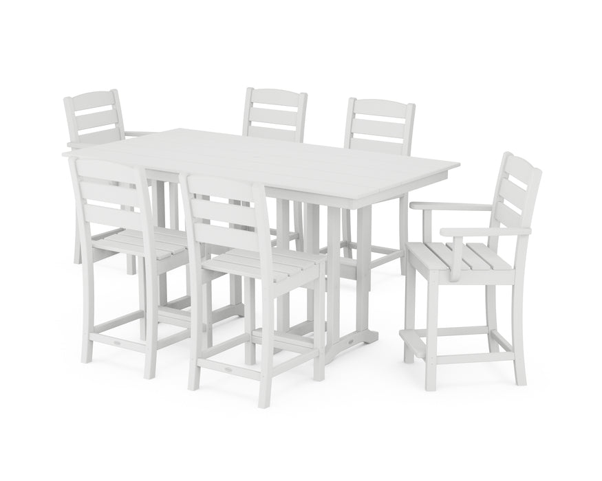 POLYWOOD Lakeside 7-Piece Counter Set in White