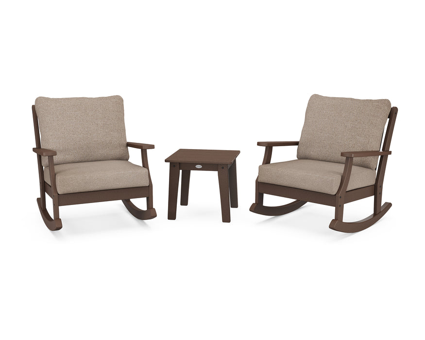 POLYWOOD Braxton 3-Piece Deep Seating Rocker Set in Mahogany / Spiced Burlap image