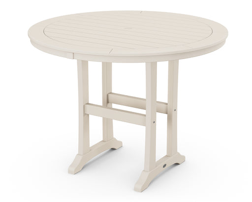 POLYWOOD Nautical Trestle 48" Round Counter Table in Sand image