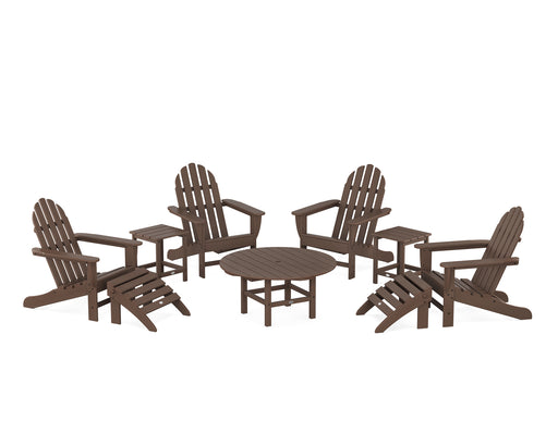 POLYWOOD Classic Adirondack Chair 9-Piece Conversation Set in Mahogany image