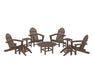 POLYWOOD Classic Adirondack Chair 9-Piece Conversation Set in Mahogany image