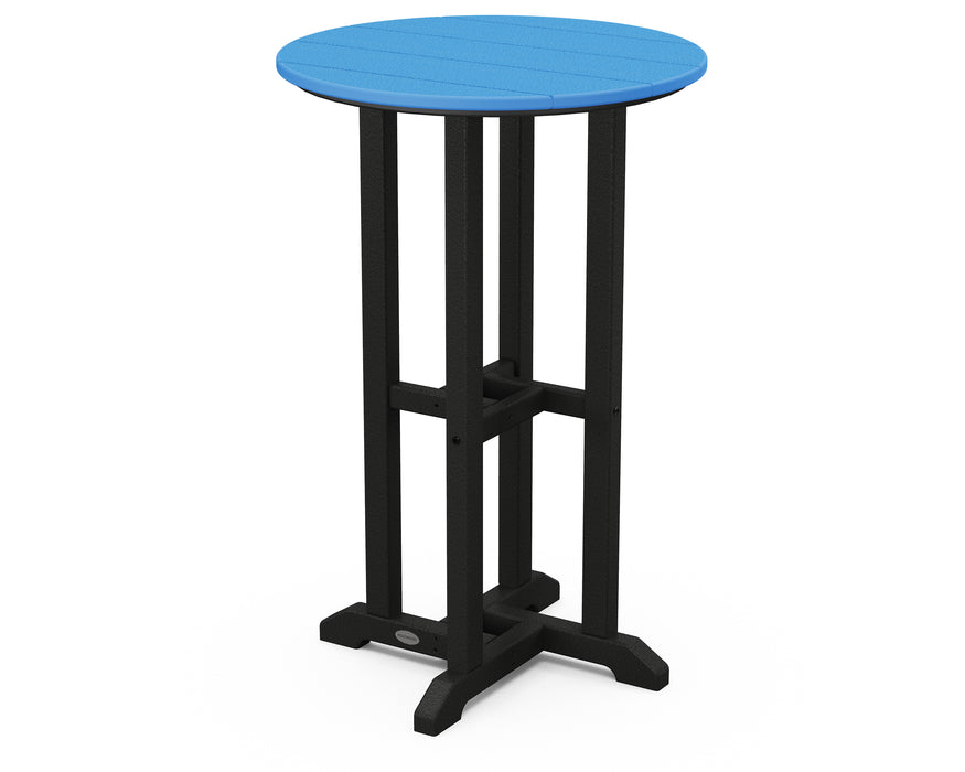 POLYWOOD Contempo 24" Round Counter Table in Black / Pacific Blue