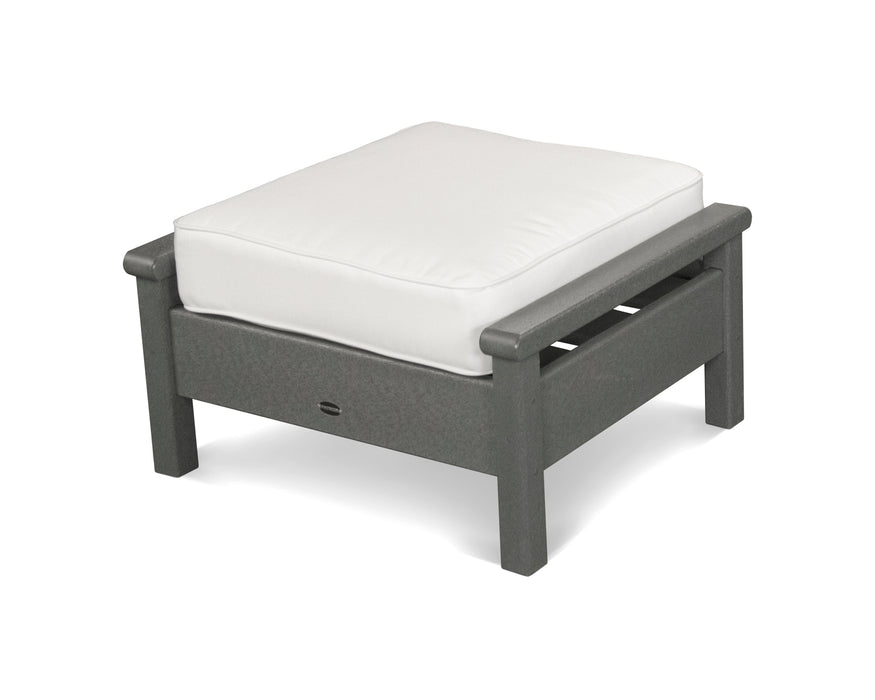 POLYWOOD Harbour Deep Seating Ottoman in Slate Grey / Natural