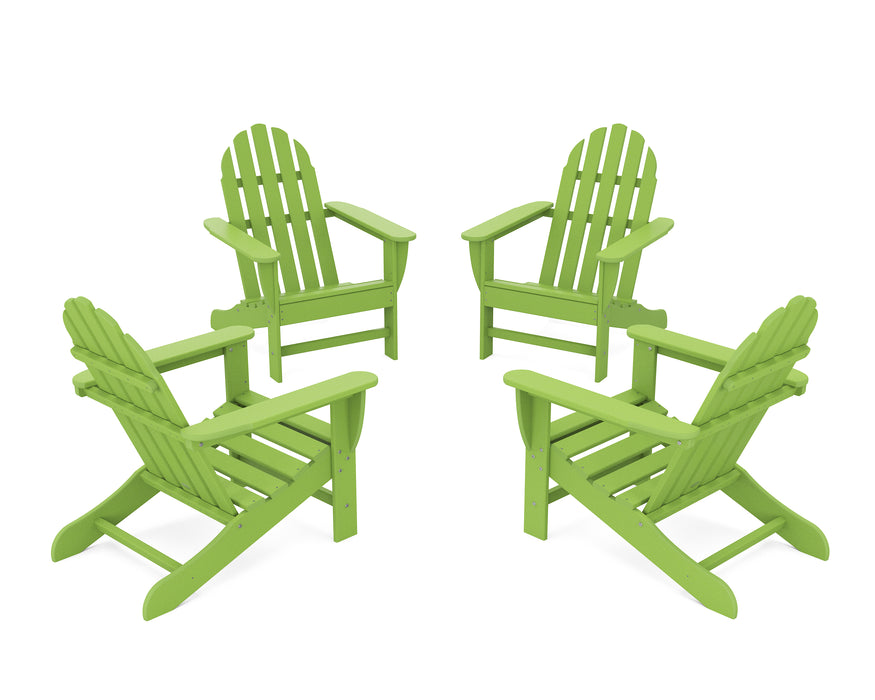 POLYWOOD 4-Piece Classic Adirondack Conversation Set in Lime image