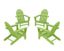 POLYWOOD 4-Piece Classic Adirondack Conversation Set in Lime image