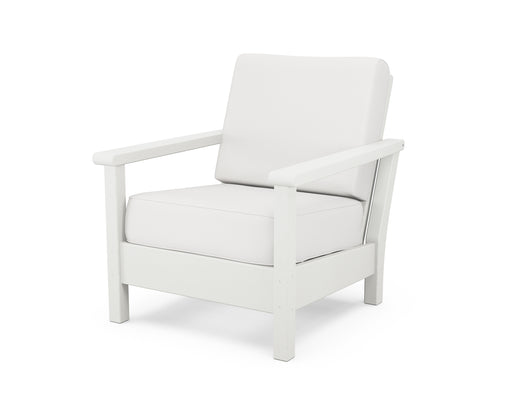 POLYWOOD Harbour Deep Seating Chair in Vintage White / Natural Linen image