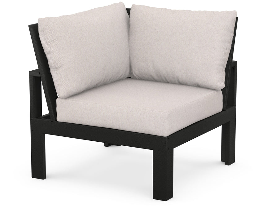 Unbranded Modular Corner Chair in Black / Dune Burlap